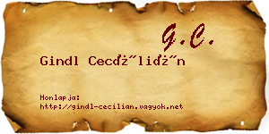 Gindl Cecílián névjegykártya